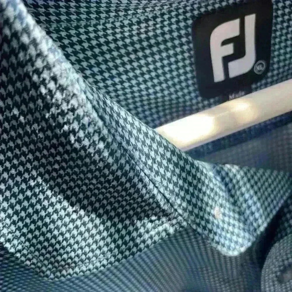 FootJoy Mens Rivercrest Golf Club Small Houndstooth Logo Polo Shirt XL - Picture 7 of 7